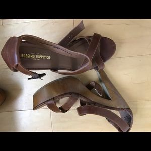 Brown leather heels